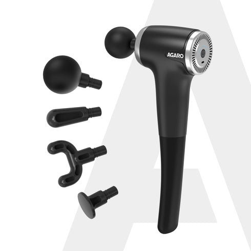 Regency Gun Massager, 4 Heads, 13 Speed, Rechargeable, Handheld, Percussion Muscle Massager for Full Body Pain Relief, Muscle Relaxation of Neck, Shoulder, Back, Foot for Men & Women, Black