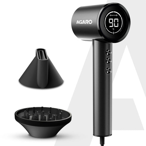 HD3240 Hair Dryer, Brushless 1600W Motor, 3 Speed & 4 temperature settings, Ionic Technology, Fast Drying High-Speed Low Noise Hairdryer with Magnetic Nozzle & Diffuser