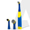 Regal Cleaning Brush for Household, Toilet, Kitchen, Bathroom Cleaning, High Speed Oscillating Technology, Long Handle, 3 Heads for Scrubbing / Removing stain, Dirt, Cordless, Blue & Yellow