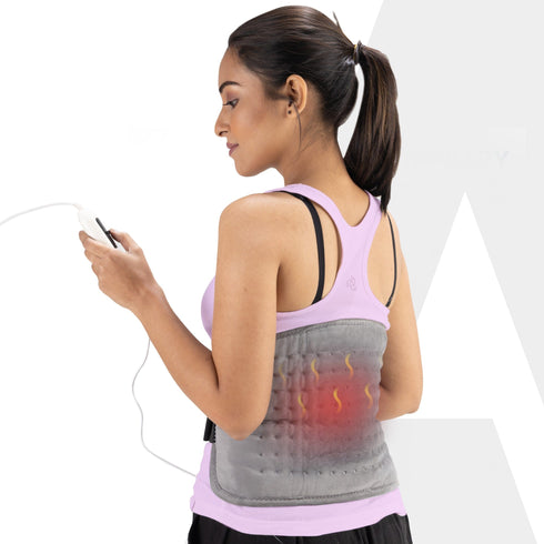 Ortho Electric Heating Pad, Orthopaedic Heating Belt with Temperature Controller, Heat Therapy Waist Belt, for Pain Relief of Back, Neck, Lumbar Muscle Strain, Cramps ( Grey, HP4112)