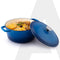 Royal Enamelled Cast Iron Casserole with Lid, Cooking Pot, No Chemical Coating, Fast Heat, Heavy Weight, Gas, Induction Oven Compatible, for Meat, Dal, Curry, Biryani, Pulao, Blue, 5 Liters