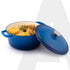 Royal Enamelled Cast Iron Casserole with Lid, Cooking Pot, No Chemical Coating, Fast Heat, Heavy Weight, Gas, Induction Oven Compatible, for Meat, Dal, Curry, Biryani, Pulao, Blue, 5 Liters