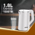 Elegant Electric Kettle, 1.8L, Double Layered Kettle, White