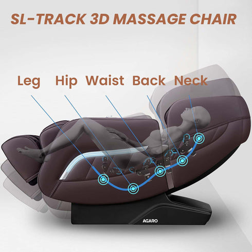 MC 7012 Full Body Massage Chair Zero Gravity - Brown