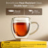 Elite Double Wall Glass Cups 250ml, Pack of 2 | Premium Borosilicate, Heat Resistant, Microwave & Dishwasher Safe, Ideal for Coffee, Tea, Latte & Cold Beverages