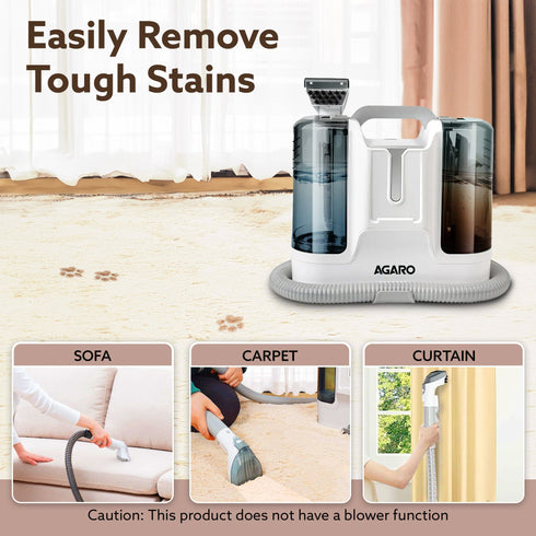 Crest Portable Spot Cleaner, Super Suction Cleaning Machine, Stain Remover, Multi-Purpose Portable Carpet and Upholstery Cleaner, with Replacement Heads, Pet Stain Vacuum, White