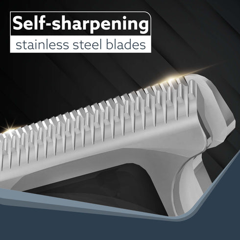 Royal Beard Trimmer For Men, Hair Trimming, High Precision Trimmer, Cordless, 4 Length Setting Combs, Self Sharpening Stainless Steel Blade, Metal Body, Fast Charging, 120 Minutes Usage, Silver