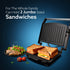 Royal Grill Sandwich Maker, Non Stick Coated Grill Plates, Stainless Steel Body, Oil Collector Tray, 1000W, 90 Degrees Floating Hinges, Panini/Grill/Toast (Black)