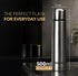 Delite Stainless Steel Flask with Bag, 500ml, Up to 24 Hrs Hot & Cold, ISI Certified, Triple Vacuum Insulated, Leak Proof, Flip Lid Closure, BPA & Rust Free, for Travel, Office & Outdoor Use