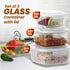Elite Glass Container With Lid, 3 pcs Set - 320, 520, 800ml