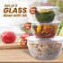 Elite Glass Bowl With Lid, 3 pcs Set - 500, 800,1600 ml