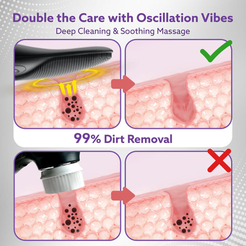 CM2407 Facial Cleansing Massager with Sonic Vibration Technique, 5 Cleaning Modes, Waterproof, Soft Silicone Bristles, Handheld, Black