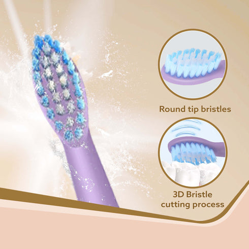 Cosmic Lite Refill Pack 4+1 pcs, Nylon Bristles, Washable, Purple