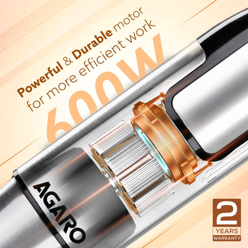 Regency Hand Blender, 600W, Variable Speed Modes & Speed Regulator, Stainless Steel Blades, Mixing, Blending, Whisking, Low Noise