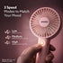 Elite Mini Fan, 4 inches, Rechargeable Lithium-Ion with 2600 mAh Battery, 3 Speed Option, Handheld and Table Dock Fan for Home, Kitchen, Office Desk, High Speed, Pink