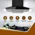 AGARO Grand Kitchen Chimney 90 cm 1200 m3/hr Auto-Clean curved glass Kitchen Hood, SS Baffle Filter, Touch and Motion Sensor Control and Digital Display, Black