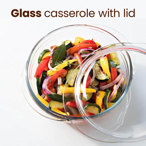 Elite Glass Casserole With Lid - 2000ml