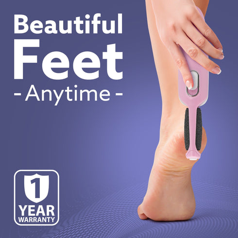 CR1717 Electric Callus Remover with 2 Replaceable Heads – Rechargeable Foot Scrubber for Dead Skin & Cracked Heels | Pedicure Machine with 120 Minutes Runtime