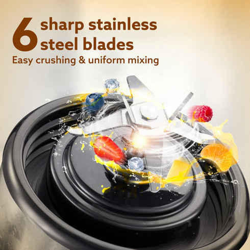 Galaxy Portable Blender, For Smoothie And Juices, Portable Hand Blender For Kitchen, USB Rechargeable Fruit Juicer Machine, 6 Sharp SS Blade, 450ml BPA Free Food Grade Jar