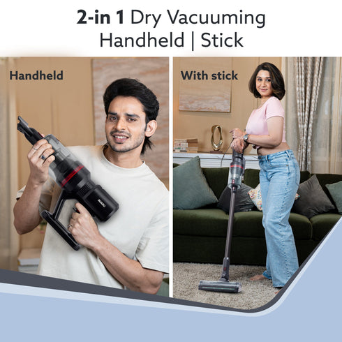 Imperial Cordless Stick Vacuum Cleaner for Home, 2-in-1 Handheld & Stick, 500W Grey & Red