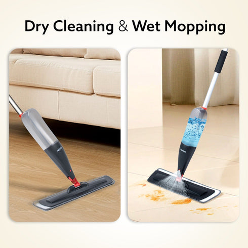 Delite Spray Mop for Dry and Wet Floor Cleaning with Washable Microfiber Pad - with 800ml Refillable Bottle for Wooden Floor, Hardwood, Marble, Laminate, Ceramic Tiles, and for Dust Cleaning