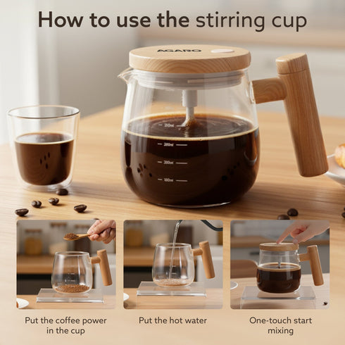 Self-Stirring Coffee Mug 400ml – Electric Automatic Mixing Cup with Lid, Borosilicate, Rechargeable Operated Blender for Coffee-Milk-Protein Shakes, Portable Mug for Home, Office & Travel