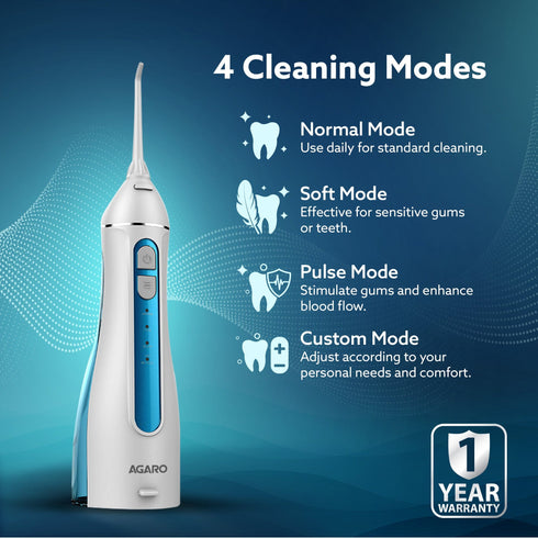 Royal Dental Flosser for teeth, 2 Nozzles, Portable, Cordless & Rechargeable,4 Cleaning Modes,IPX7 Waterproof with 200ml Watertank, Flossing at Home & Travel,Oral Flosser,Oral Irrigator