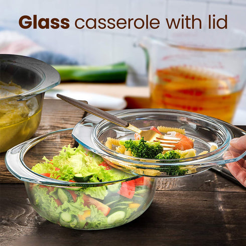 Elite Glass Casserole With Lid - 1500ml