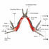 12-in-1 Multi Tool Plier, Hardened Steel, Multipurpose Plier, Knife, Saw, Cable Cutter, Wire Stripper, Screwdriver And More, Ideal For Home, Office,Red
