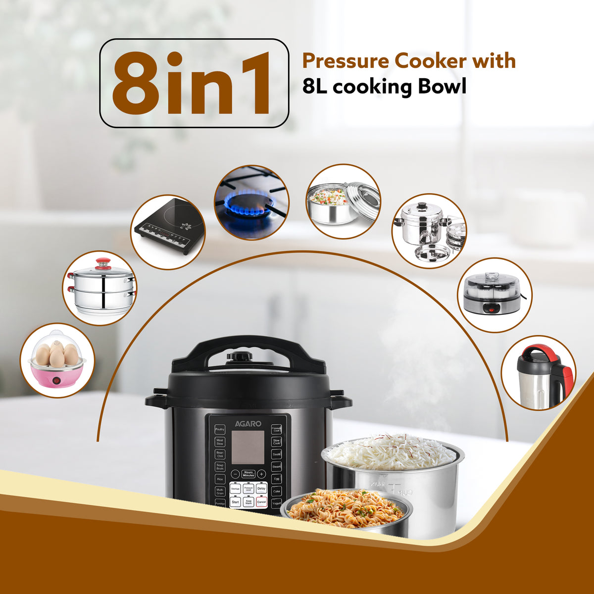 Imperial Electric Pressure Cooker 8 L Black