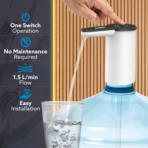 Imperial Automatic Electric Water Dispenser Pump for 20 Litre Bottle | USB Rechargeable, Portable Drinking Water Pump for Home, Kitchen, Office & Camping
