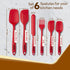 Deluxe Silicone Spatula Set of 6 , Red