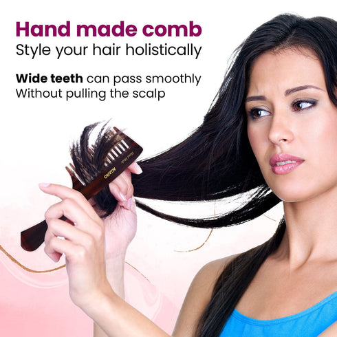 AGARO Hand Made Cellulose Acetate Comb HMC77, All Fine Tooth Dressing Comb, Smooth Rounded Teeth, Hair Styling, Hair Brushing, Hair Dressing, Brown