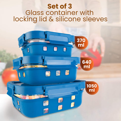 Imperial Glass Containers - 370, 640, 1050 ml - Blue