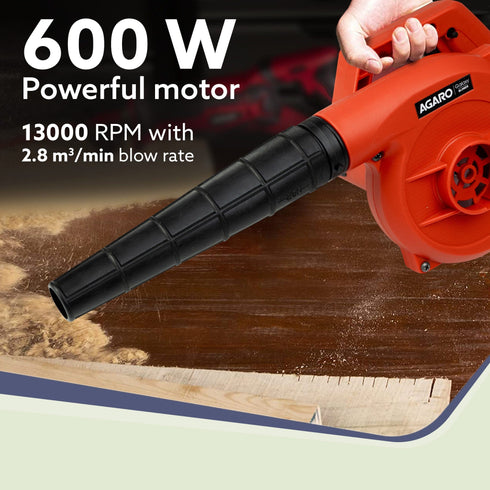 Galaxy Electric Blower, Blow Rate 2.8 m3/Min, 600W Copper Motor, 13000 RPM, Professional Quality, Clears Away Dust Particles From Furniture, Cars, Windows & Other Rigid Surfaces, Red