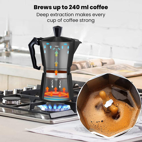Classic Moka Pot - 240 ML - Black