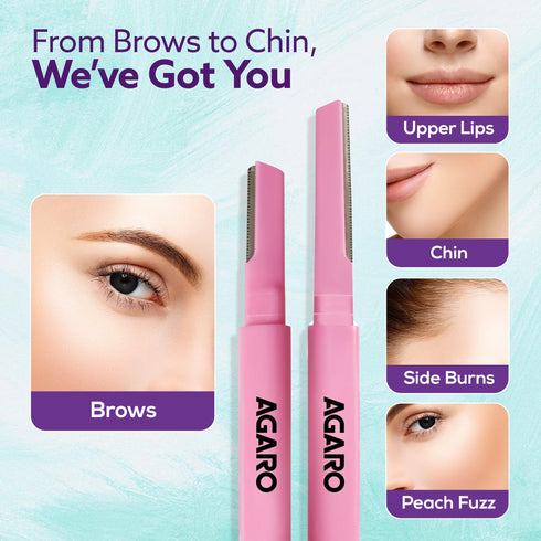 Imperial Face & Eyebrow Razor for Women (Pack of 3) | Dual Blade Head with German Blades | Easy Facial Hair Shaping & Shaving | Reusable up to 5 Times | Rust-Free Durable Blades