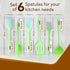 Deluxe Silicone Spatula Set of 6, Green