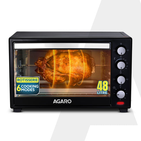 Marvel 48 Liters Oven Toaster Griller, Motorised Rotisserie and Convection Cake Baking OTG with 3 Heating Mode, (Black)