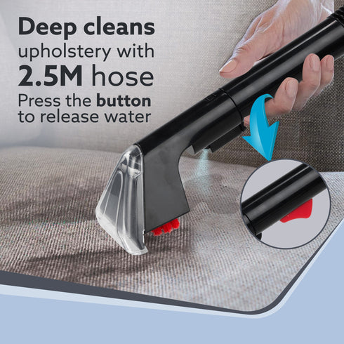 Elite Upright Wet & Dry Carpet Cleaner, 800W, 13.5 kPa Suction Pressure, 2 in 1 Handheld Carpet Spot Cleaner Machine, Dual Rolling Brush, Upholstery Cleaner, Carpet Washer for Spills & Stains