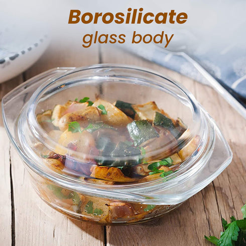 Elite Glass Casserole With Lid - 700ml