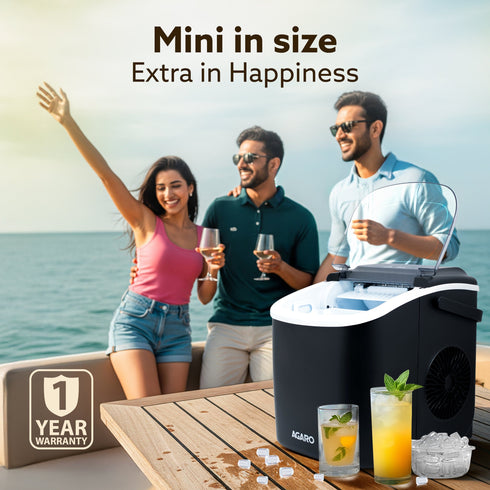 Marvel Ice Maker, Compact Ice Maker, 1.2L water Tank, 9 Pcs bullet Ice Cube at a time, Plastic Body
