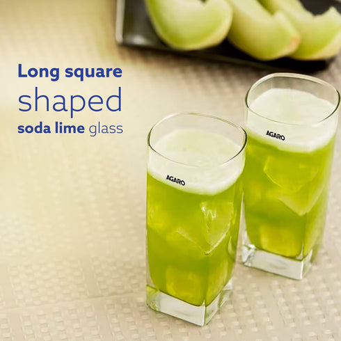 Elegant 260 ml Glasses Set of 6, Transparent Drinking Water Glass Set, Glass Tumbler for Water, Cold Drink, Juice, Dishwasher Safe, for Daily Use & Gifting