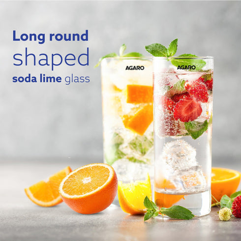 Elegant 290 ml Glasses Set of 6, Transparent Drinking Water Glass Set, Glass Tumbler for Water, Cold Drink, Juice, Dishwasher Safe, for Daily Use & Gifting