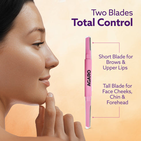 Imperial Face & Eyebrow Razor for Women (Pack of 3) | Dual Blade Head with German Blades | Easy Facial Hair Shaping & Shaving | Reusable up to 5 Times | Rust-Free Durable Blades