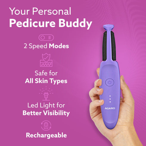 CR1414 Electric Callus Remover with 2 Replaceable Heads – Rechargeable Foot Scrubber for Dead Skin & Cracked Heels | Pedicure Machine with 120 Minutes Runtime