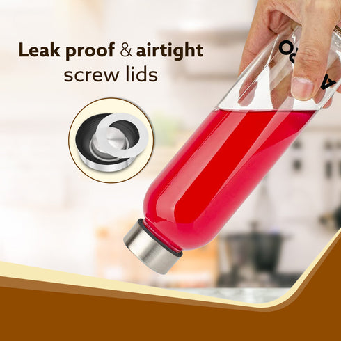 Elite Borosilicate Glass Bottles, Pack of 3