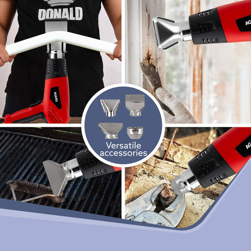 Heat Gun HG2120 2000Watt, Dual Temperature and Air Flow Control with 4 Nozzle Attachments, Hot Air Gun Heating helps in Shrink Wrapping, Paint Removal, Rusted Bolt Stripping, Wire Shrinking, Crafting