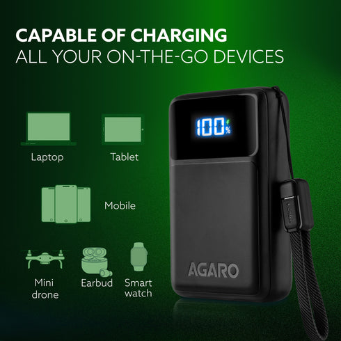Spark 20000 mAh Compact Power Bank, 45W Quick Charging for Smartphones