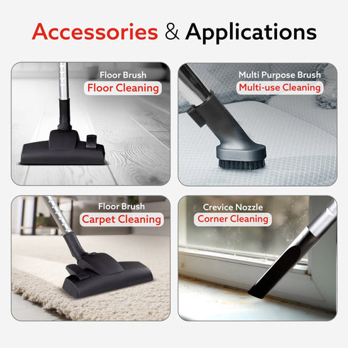 ICON Bagless Vacuum Cleaner , 1600Watts, For Home Use, Cyclonic Suction System, 24 kPa S uction power, Adjustable Suction Controller, Dry Vacuuming, 1.5L Bagless Dust Collector, Black and Red